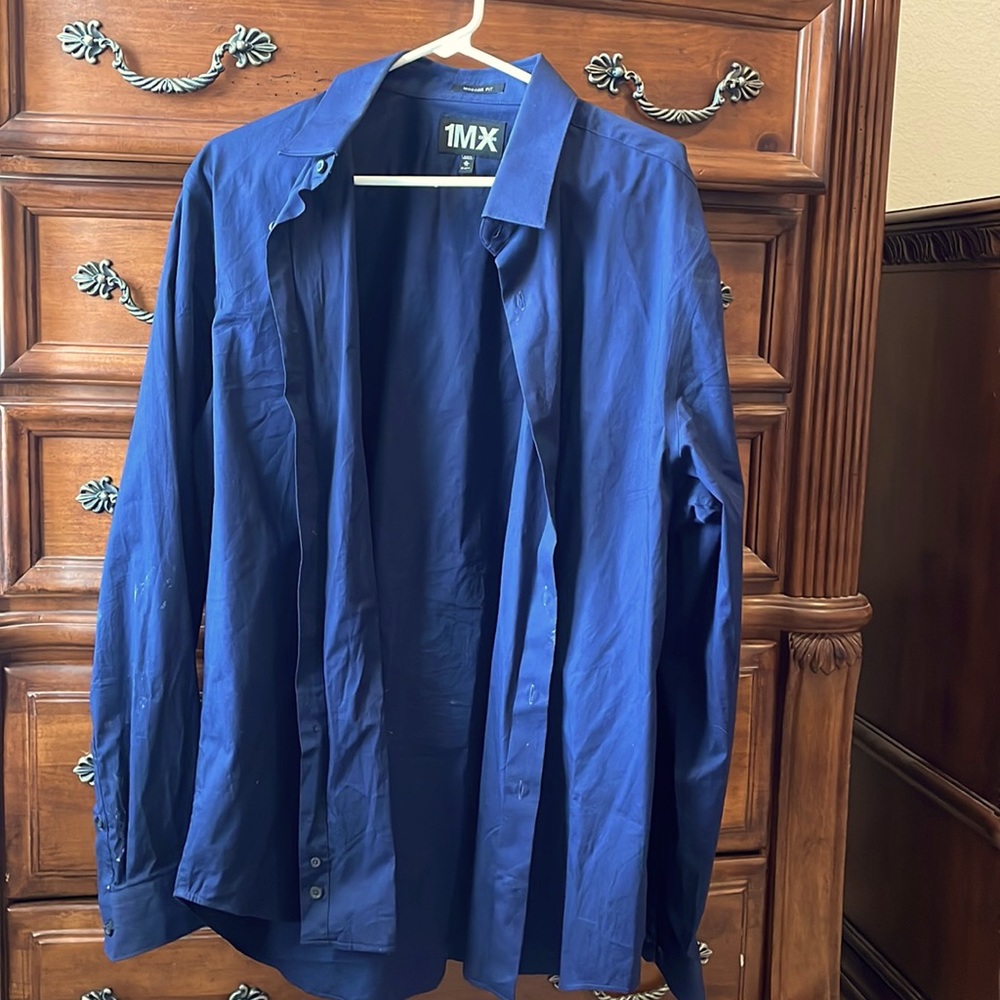 Dark blue Express modern fit button up size xl